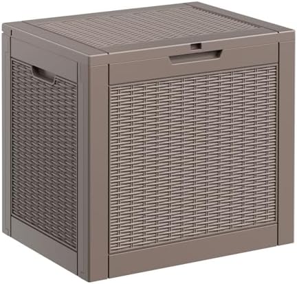 DRATO 36 Gallon Outdoor Storage Box Waterproof, Lockable Resin Deck Box for Patio Furniture, Pool Supplies & Garden Tools, Weatherproof Outside Storage Bin for Backyard Porch (Grey, 36 Gallon) by DRATOprovidesawarmandcozy