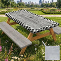 Picnic Table Cover with Bench Covers Camping Tablecloth Set with Pocket by pickyNproud
