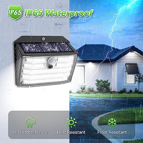 [12 Packs] Solar Motion Lights Outdoor, Ultra Bright Solar Fence Lights with Motion Sensor, IP65 Waterproof Security Light 3 Modes, 270° Lighting Angle, Wall Lights for Deck Patio Fence Garage Door - Image 6