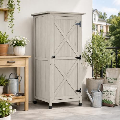 4x2 FT Wooden Outdoor Storage Cabinet by Unknown