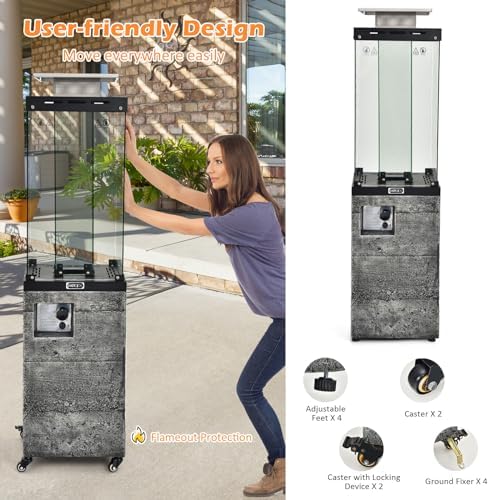 Tangkula 41,000 BTU Propane Patio Heater with Waterproof Cover (Grey) - Image 5