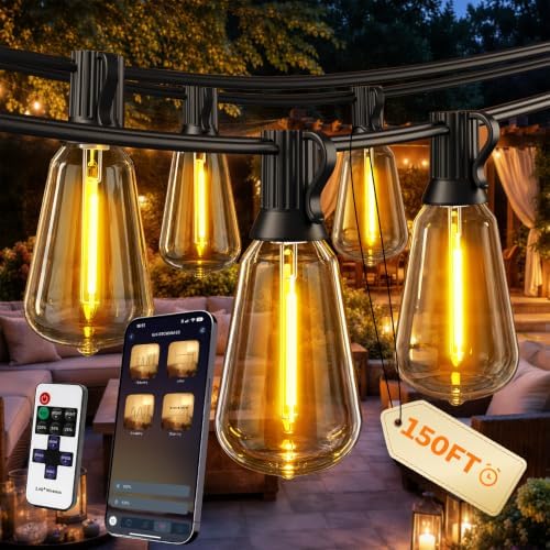 Outdoor String Lights, 150 FT Patio Lights for Outside by Ecoeve