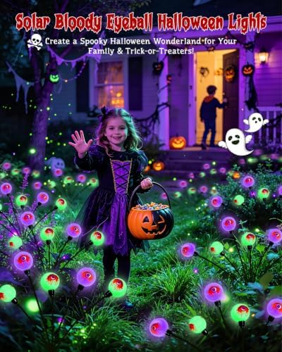OZS 6 Pack 36 LED Solar Eyeball Lights for Outdoor Halloween Decorations - Image 4