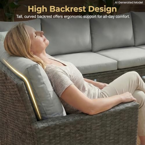 Wisteria Lane 7 Piece Patio Furniture Set, Patio Sectional for All Weather - Image 3
