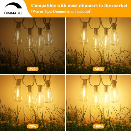 Brightever 100FT Outdoor String Lights 52 Bulbs, Waterproof Patio Lights - Image 4