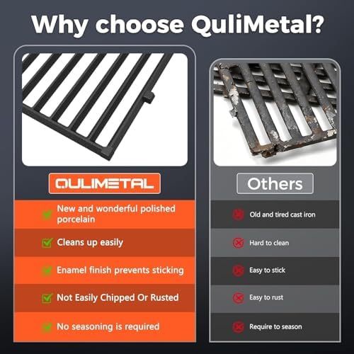 17.5" Grill Grates for Weber Spirit 300/400 & GS4 Spirit II 300 Series, Spirit E/S-310 E/S-320 E/S-330 E425 E435, Genesis Silver/Gold B & C, Spirit 700,Cast Iron Grill Parts for Weber Spirit 7638 7639 - Image 3