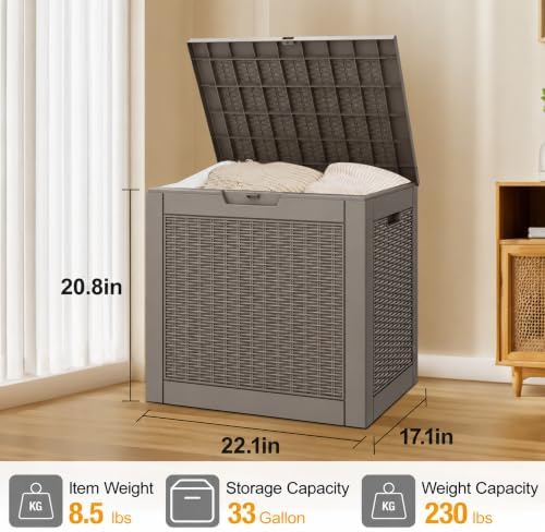 KAMABOKO 33 Gallon Outdoor Storage Box Waterproof Deck Box for Patio - Image 2