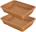 RT&BS 2pcs Wicker Bread Basket for Serving, Wicker Fruit Basket, Display Baskets for Vegetable Fruit, Reusable Handwoven Serving Baskets for Kitchen, Store, Restaurant, Outdoor (Brown, M) by RT%26BS