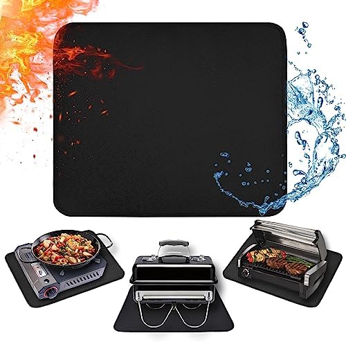 Heat Resistant Mats for Countertop fits Tabletop Grill, 18x15x0.04in, Black by Amerbro