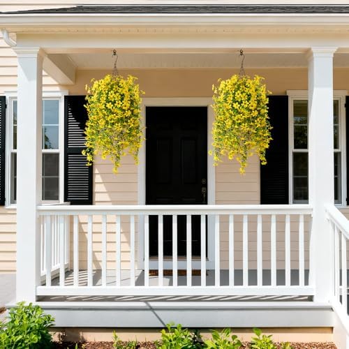 INQCMY Artificial Fake Hanging Flowers Plants for Outdoor Fall Decoration - Image 6