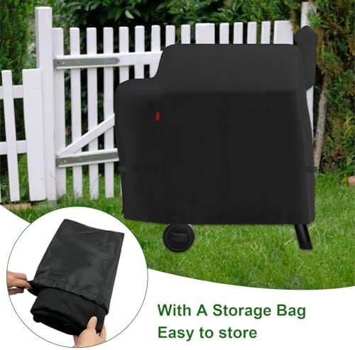 Grill Cover Fits Traeger Pro 575 & Pro 22 (TFB82KLF, TFB57KCL, TFB30KLF, TFB29BKLF) Electric Grill and Smoker,Compared to Traeger BAC503, Cover Geny Outdoor Heavy Duty Waterproof BBQ Grill Cover - Image 4