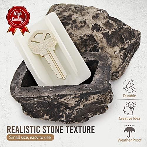 Hide a Key Outside Fake Rock - Looks & Feels like Real Stone - Safe for Outdoor Garden or Yard, Spare Key Storage, Weatherproof Key Holder, Blends with Landscaping by Rampro - Image 3