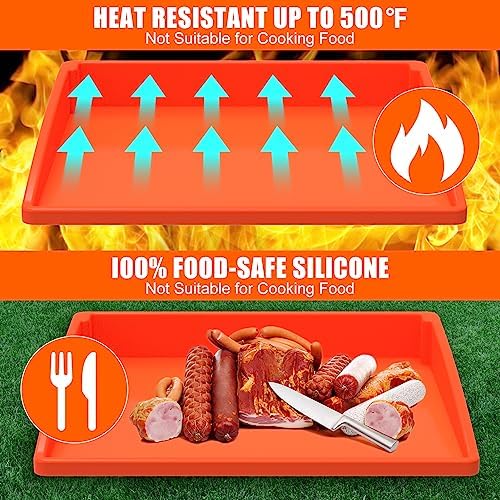 BESSIO Silicone Griddle Mat Cover for Blackstone Griddle 17 Inch Orange - Image 6