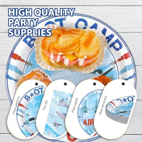96 Pcs Air Force Party Airplane Aviation Decorations, Serves 24 - Image 6