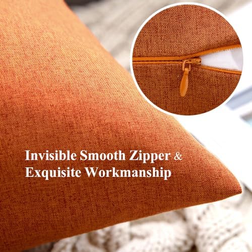 MIULEE Decorative Outdoor Pillow Covers Fall 16x16 Orange - Image 3