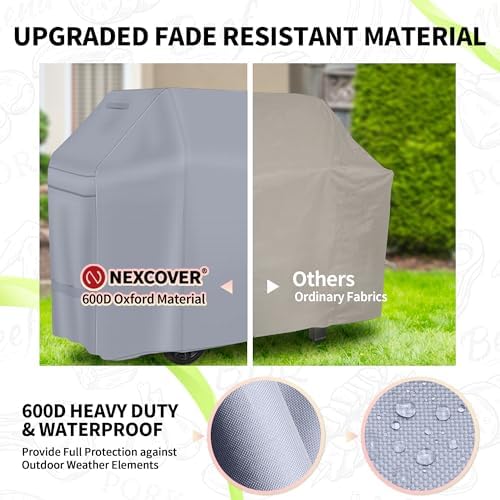 NEXCOVER Barbecue Gas Grill Cover - 60 Inch Waterproof BBQ Cover, Heavy Duty Grill Cover, Fade & Weather Resistant, Fits Weber, Brinkmann, Char Broil, Holland - Image 5