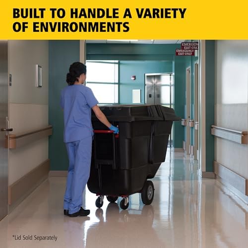 Rubbermaid Commercial Products Tilt Truck, 1/2 Cu Yd, 1250lbs Cap, Black - Image 5