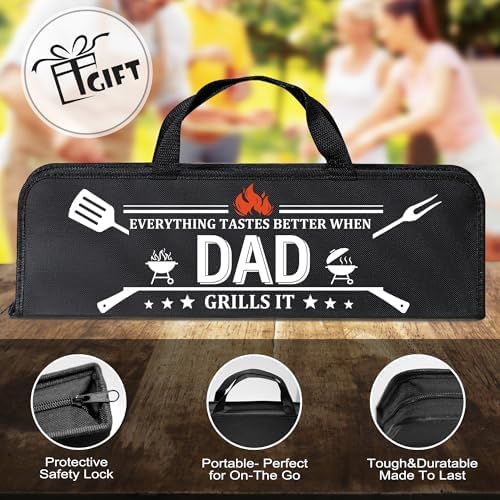 Dad Gifts from Daughter, Dad Grilling Accessories Fathers Day, Heavy Duty Stainless Steel Grill Set BBQ Grill Tools for Outdoor Grill with Aluminum Case, Grill Utensils Set Ideal Grilling Gifts - Image 5