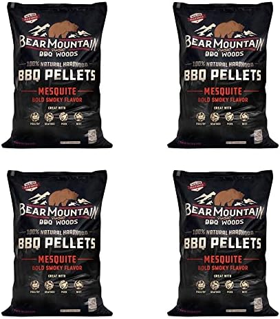Bear Mountain BBQ FK17 Premium 20 Pounds All Natural Hardwood Mesquite BBQ Hardwood Smoker Pellets for Outdoor Electric Grilling and Smokers (4 Pack) by BearMountainBBQ
