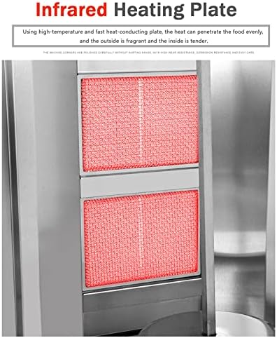 Kebab Machine Gas Vertical Grill Smokeless Barbecue Grill Stoves Stainless Steel with Burners 360° Rotation Automatic Kebab Machine for Shawarma, Chicken Roaster, Tacos Meat,style4 (Style2) - Image 6