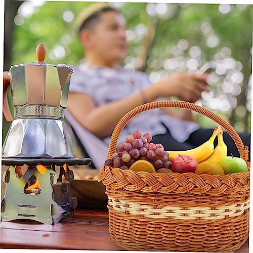 ABOOFAN Imitation Rattan Woven Storage Basket for Outdoor Picnics Multi Function Household Organizer Portable Design for Snacks Fruits and Decorative Use - Image 7