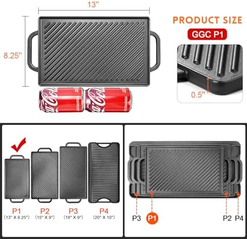 GGC Cast Iron Reversible Griddle - Image 2
