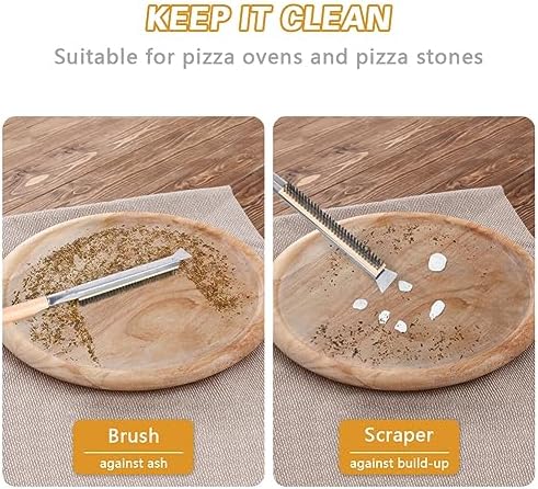 Aolso Pizza Oven Brush, 26" Brush and Stainless Steel Scraper for Pizza Stone, BBQ Grill Cleaning Brush Non Scratch Heat Proof Stainless Steel Bristles with Screwdriver for Pizza Oven Accessories - Image 5