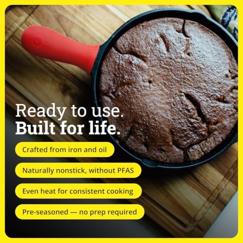 Lodge Pre-Seasoned Cast Iron Skillet with Hot Handle Holder, 10.25 Inches - Image 4