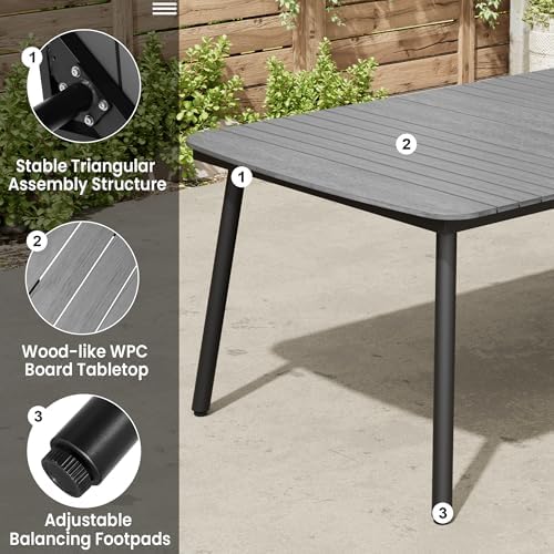 93" Outdoor Dining Table for 10 Aluminum Patio Table - Image 5