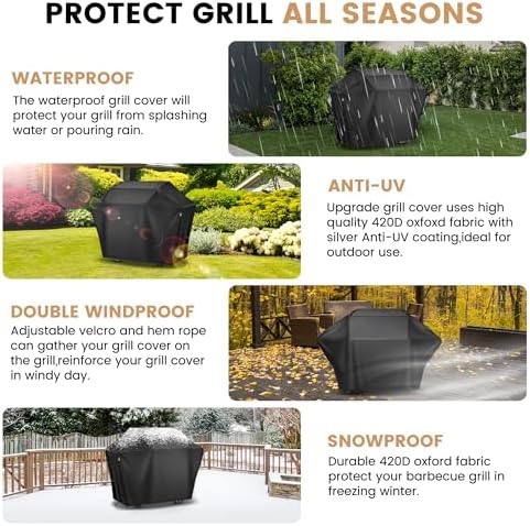 Grill Cover 55 Inch for Outdoor Grill, Waterproof＆UV-Proof Gas Grill Cover - Image 4