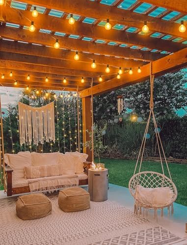 Larkvue 25FT Solar String Lights with Remote, 3 Modes, 11 G40 Bulbs, Brown - Image 6