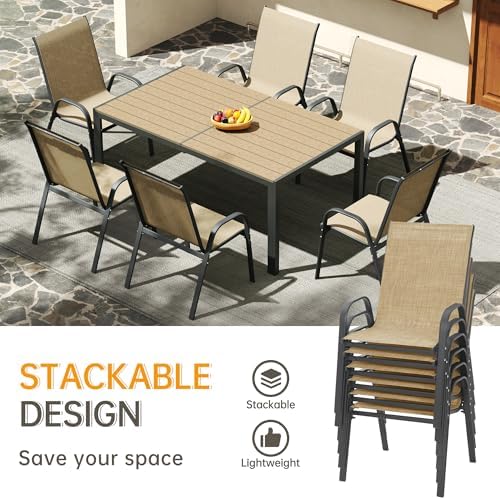 PIZZELLO 7-Piece Outdoor Dining Set w/ 60" Outdoor Table and 6 Chairs - Image 4