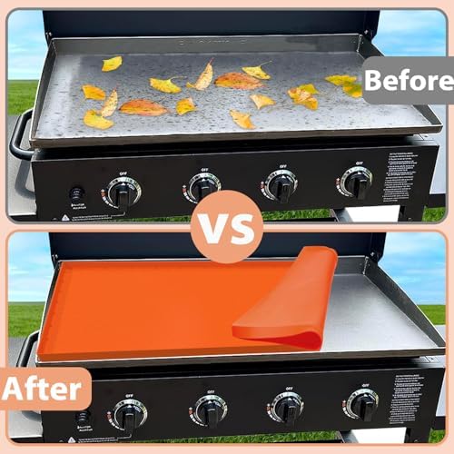 28 Inch Silicone Griddle Cover for Blackstone Grill Top, Orange - Image 6