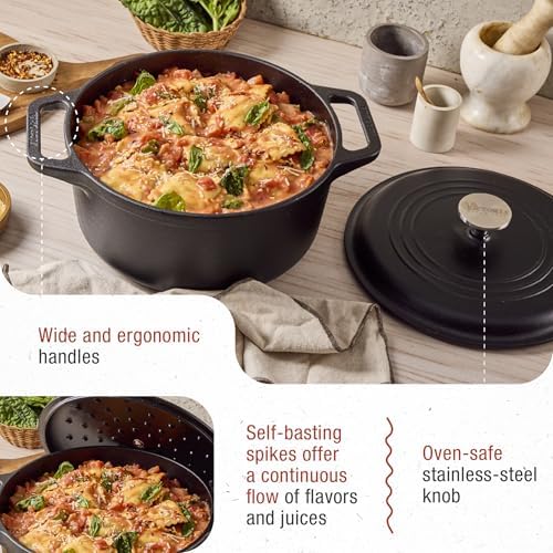 Victoria 7-Quart Cast Iron Dutch Oven with Lid and Dual Loop Handles, Seasoned with Flaxseed Oil, Made in Colombia - Image 4