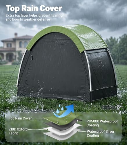 Housolution Anti-Theft Bike Storage Tent with Rain Cover for 2-3 Bikes - Image 3