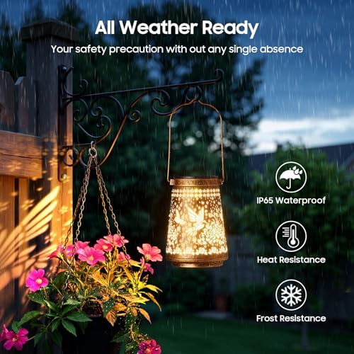 4 Pack Solar Lanterns Outdoor Waterproof, Birthday Gifts for Women Mom - Image 5