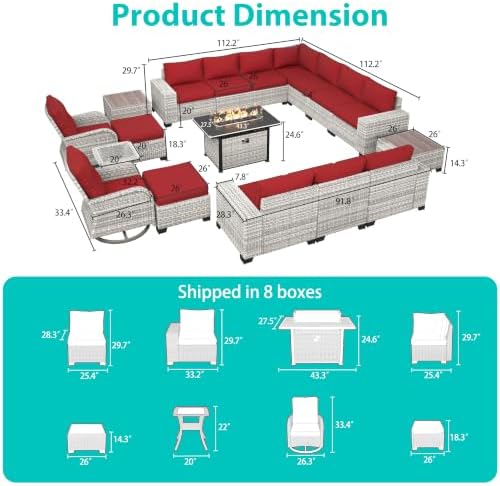 Outdoor Patio Furniture Set PE Wicker Rattan Outdoor Sectional Sofa - Image 2
