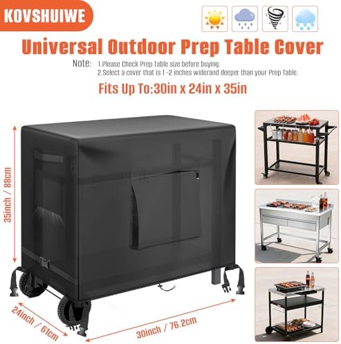 Kovshuiwe 30"L x 24"W x 35"H Outdoor Table Cover for Dining Cart Table - Image 3