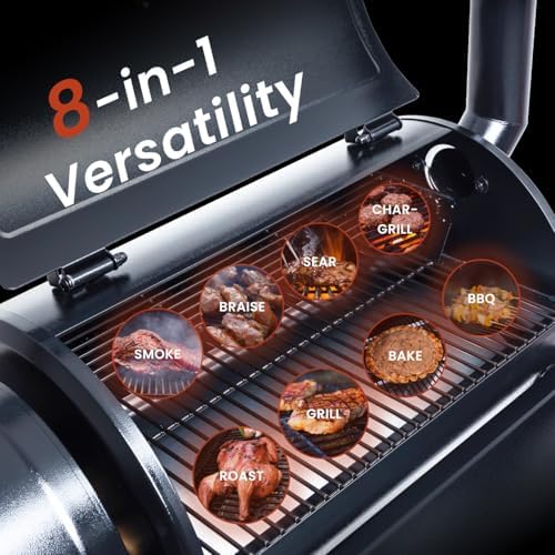 Z GRILLS ZPG-450A Wood Pellet Grill & Smoker with PID V3.0 Controller, 459 Sq in Cook Area, Meat Probe, Foldable Shelf&Side Shelf, 8 in 1 BBQ Grill Outdoor Auto Temperature Control, Black - Image 5