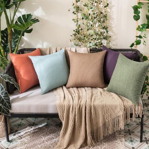 MIULEE Decorative Outdoor Pillow Covers Waterproof 16x16 Gray Green - Image 4