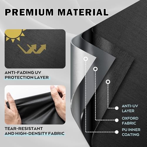 Outdoor Grill Table Cover for Royal Gourmet Dining Cart, Grill Cart Cover for Grills House Movable Kitchen Island and for Feasto Pizza Oven Table - Image 3