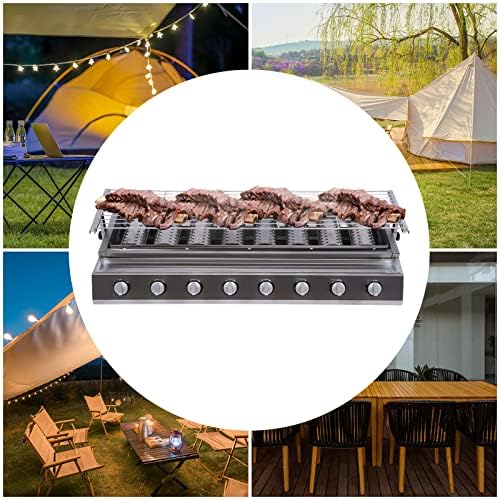 Tabletop Gas Grill,Commercial LPG Gas BBQ Grill,Professional Barbecues Griddle, 8 Independent Switches Gas Grill, for Outdoor Camping or Picnicking 40.94×15.7×7.9Inch(Style 7) - Image 4