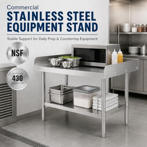 Stainless Steel Equipment Stand, 36 x 28 x 26 Inch Work Table - Image 2