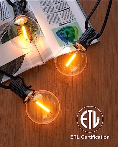 GLUROO 120FT Outdoor String Lights, G40 LED Patio Lights with 64pcs Bulbs, Waterproof Shatterproof Dimmable Globe Hanging Outdoor Cafe Bistro Porch Outside Light, 2Packs * 60ft - Image 5