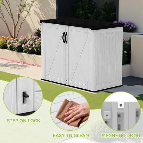 Devoko 26 Cu Ft Resin Outdoor Storage Cabinet, White - Image 5