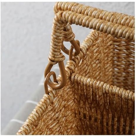Imitation Rattan Woven Portable Tool Basket Outdoor Picnic Seasoning Bottles Divided Storage Basket - Image 7