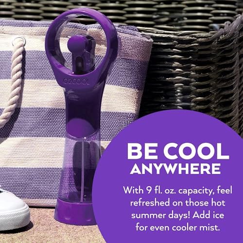 O2COOL Elite Handheld Misting Fan Battery Powered Purple - Image 7