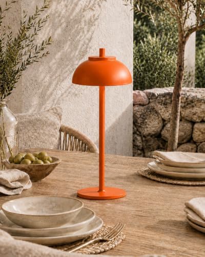 Orange Cordless Table Lamps, Rechargeable LED Touch Lamp, 2 Pack - Image 5