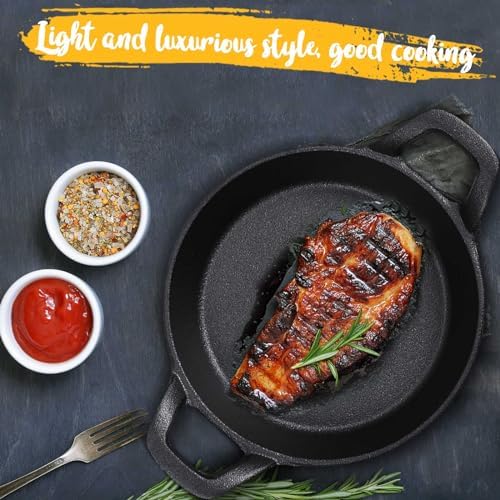 Ziliny 2 Pack Mini Cast Iron Skillets 6.3 x 6.3 x 1.5 Inch Pan Ramekin Set - Image 6