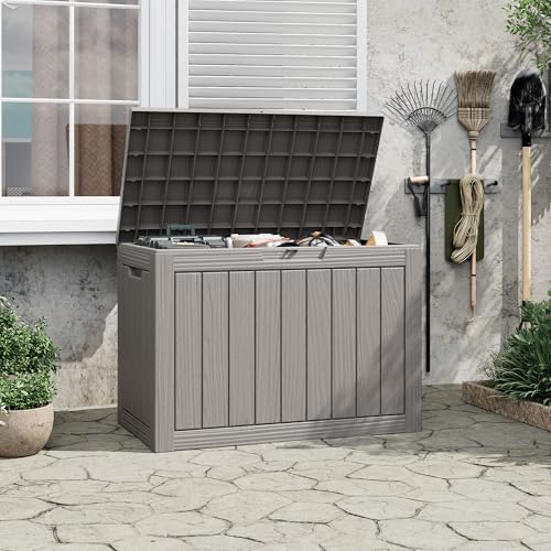 Outdoor Storage Waterproof Deck Box for Patio (55 Gallon, Grey) - Image 2